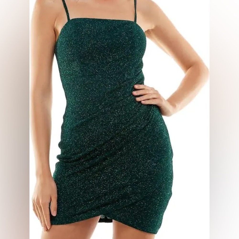 Women’s/Juniors Green Glitter Mini Bodycon Dress